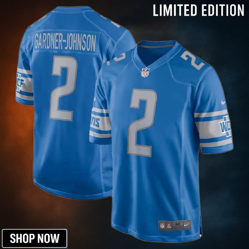 Chauncey Gardner-johnson 2 Detroit Lions Men Game Jersey - Blue