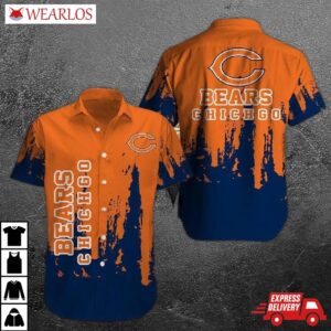 Chicago Bears Brushstroke Fade Hawaiian Shirt