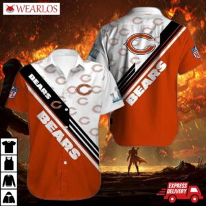 Chicago Bears Diagonal Stride Hawaiian Shirt