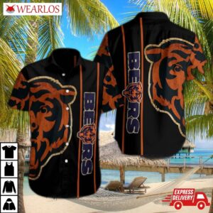 Chicago Bears Fierce Stripes Hawaiian Shirt