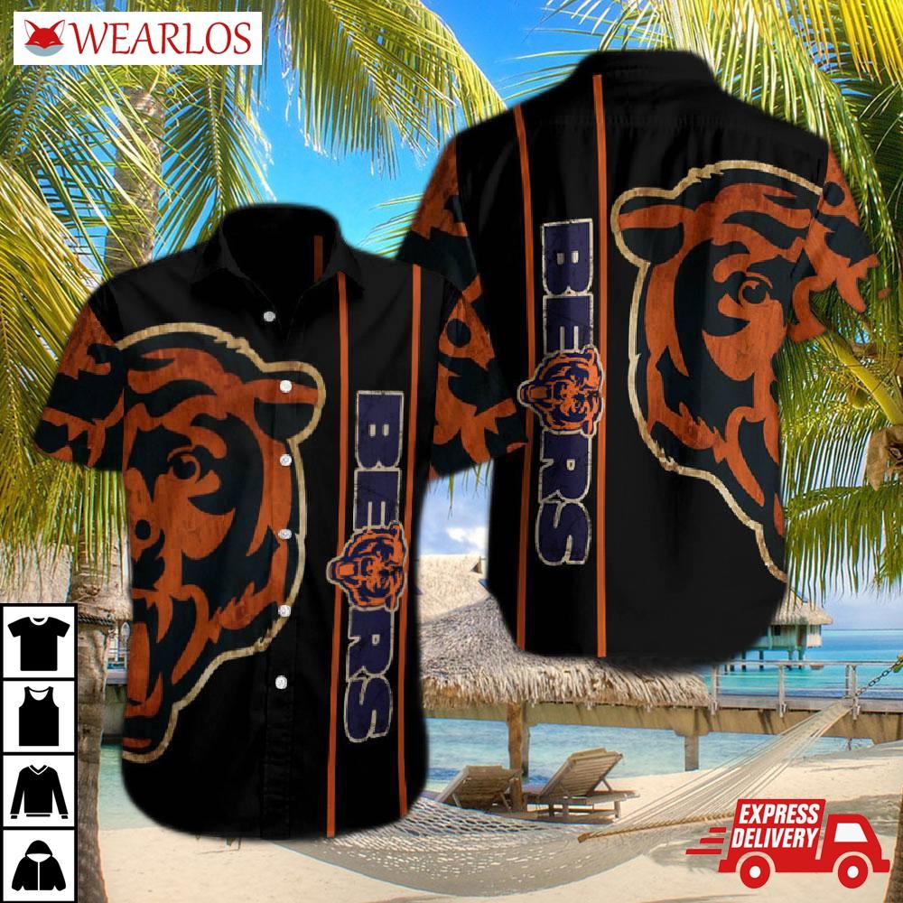 Chicago Bears Fierce Stripes Hawaiian Shirt