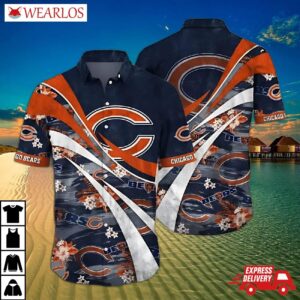 Chicago Bears Flow Stripes Hawaiian Shirt