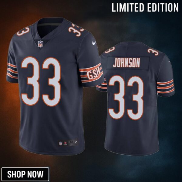 Chicago Bears Jaylon Johnson Navy Vapor Limited Jersey