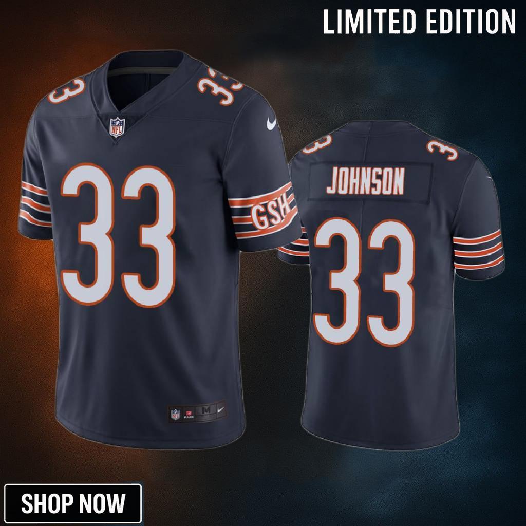Chicago Bears Jaylon Johnson Navy Vapor Limited Jersey