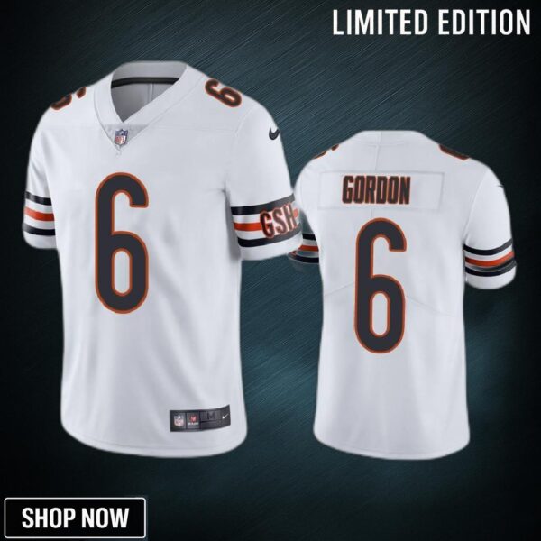 Chicago Bears Kyler Gordon 6 White Vapor Limited Jersey