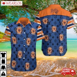 Chicago Bears Luxe Emblem Hawaiian Shirt