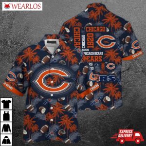 Chicago Bears Palm Football Paradise Hawaiian Shirt