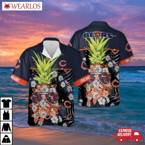 Chicago Bears Pineapple In Dark Blue Edition Hawaiian Shirt