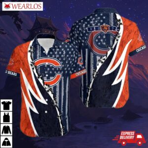Chicago Bears Stars And Stripes Fusion Hawaiian Shirt