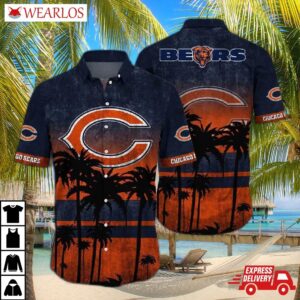 Chicago Bears Sunset Horizon Hawaiian Shirt
