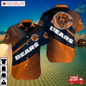 Chicago Bears Surfing Skeleton Hawaiian Shirt