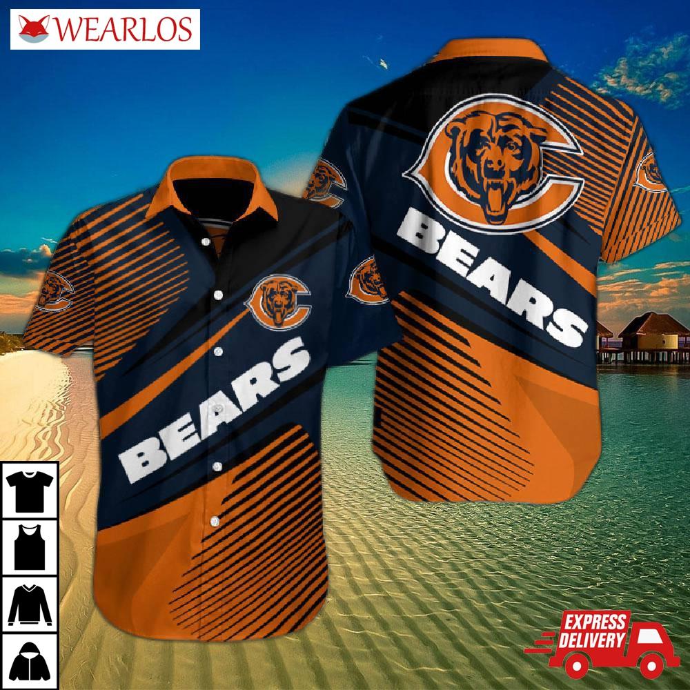 Chicago Bears Surfing Skeleton Hawaiian Shirt