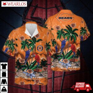 Chicago Bears Tropical Parrot Paradise Hawaiian Shirt