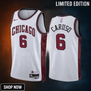 Chicago Bulls Alex Caruso 6 -23 City Edition White Jersey Swingman