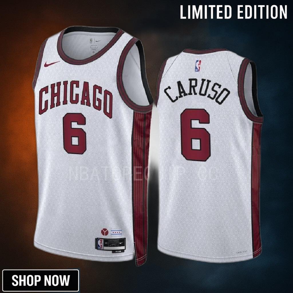 Chicago Bulls Alex Caruso 6 -23 City Edition White Jersey Swingman
