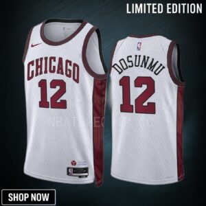 Chicago Bulls Ayo Dosunmu 12 -23 City Edition White Jersey Swingman