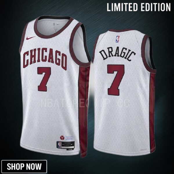 Chicago Bulls Goran Dragic 7 -23 City Edition White Jersey Swingman