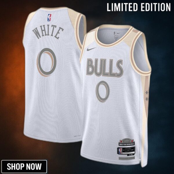 Chicago Bulls Nike City Edition Swingman Jersey - White Coby Unisex