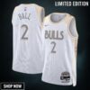 Chicago Bulls Nike City Edition Swingman Jersey - White Lonzo Ball Unisex