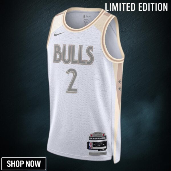 Chicago Bulls Nike City Edition Swingman Jersey - White Lonzo Ball Unisex