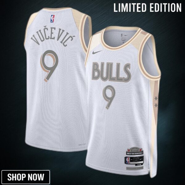Chicago Bulls Nike City Edition Swingman Jersey - White Nikola Vucevic Unisex