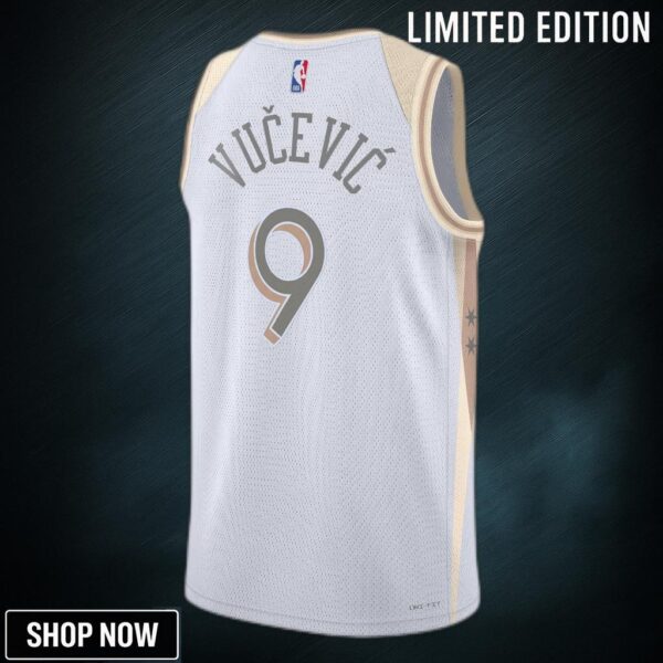 Chicago Bulls Nike City Edition Swingman Jersey - White Nikola Vucevic Unisex