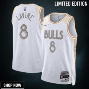Chicago Bulls Nike City Edition Swingman Jersey - White Zach Lavine Unisex