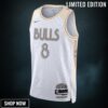 Chicago Bulls Nike City Edition Swingman Jersey - White Zach Lavine Unisex