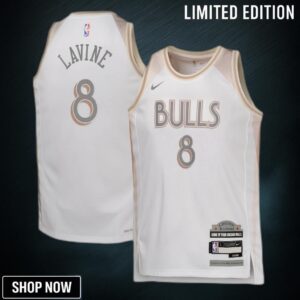 Chicago Bulls Nike City Edition Swingman Jersey - White Zach Lavine Youth
