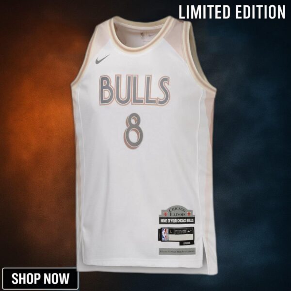 Chicago Bulls Nike City Edition Swingman Jersey - White Zach Lavine Youth