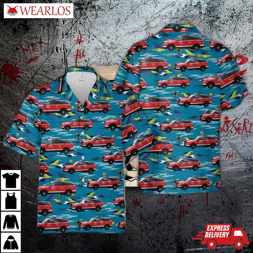 Chicago Fire Department Ambulance Hawaiian Shirt