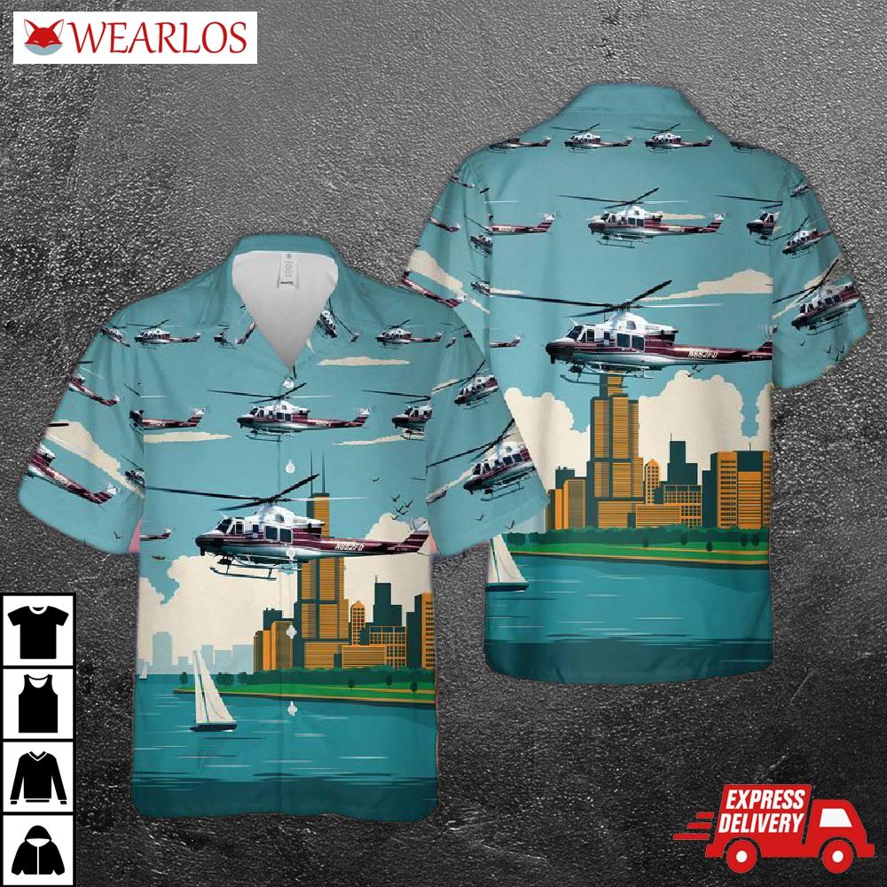 Chicago Fire Department Bell 412ep Hawaiian Shirt