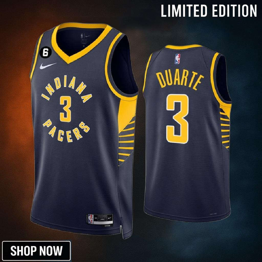 Chris Duarte 3 Indiana Pacers Navy Icon Edition -23 Jersey Swingman