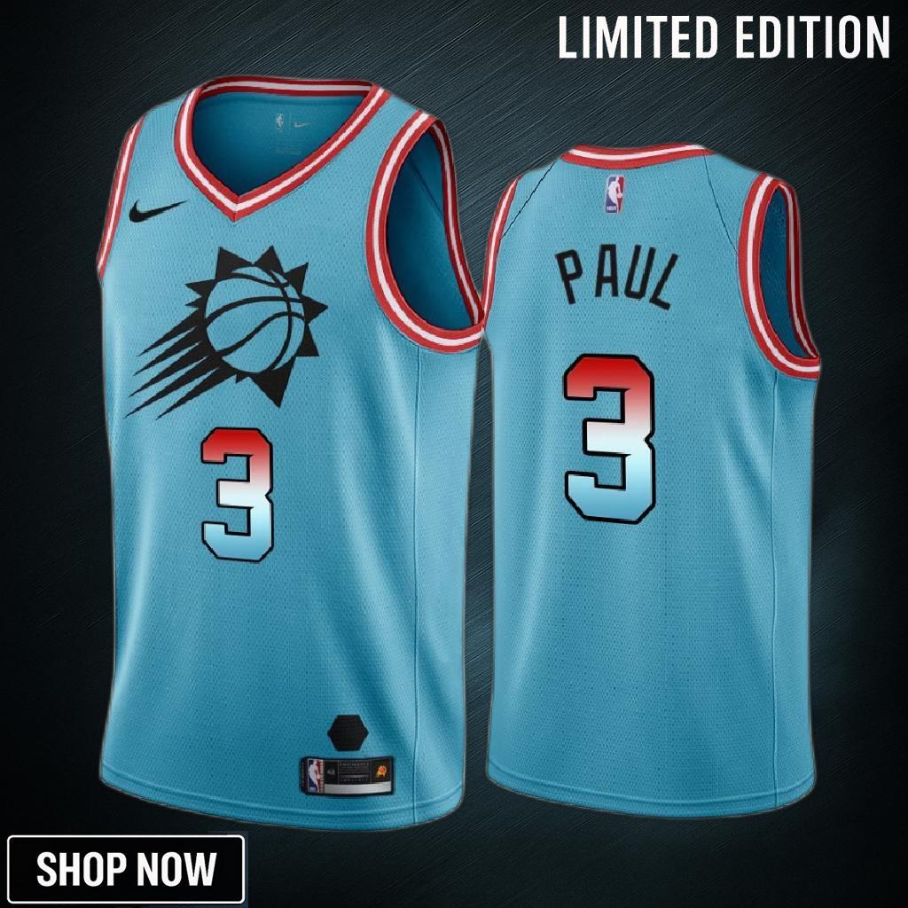 Chris Paul 3 -23 Phoenix Suns Blue City Edition Men Jersey