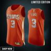 Chris Paul 3 Orange Phoenix Suns Playoffs Jersey Diamond Edition