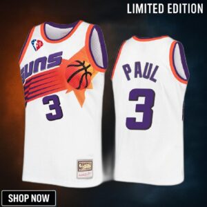 Chris Paul 3 Phoenix Suns 75th Anniversary Logo White Jersey Throwback