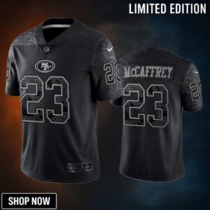 Christian Mccaffrey 23 San Francisco 49ers Black Reflective Limited Jersey - Men