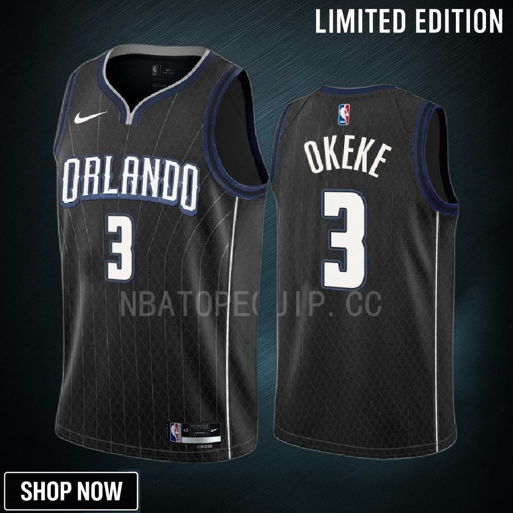 Chuma Okeke 3 -23 Orlando Magic Black City Edition Men Jersey Swingman
