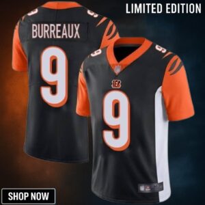 Cincinnati Bengals Joe Burreaux #9 Nfl 2025 Black Jersey