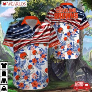 Cleveland Browns American Floral Hawaiian Shirt