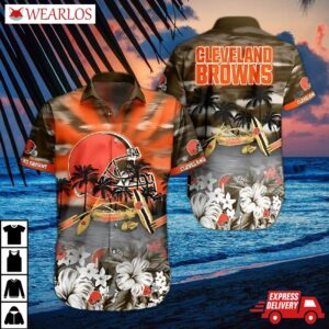 Cleveland Browns Beach Sunset Hawaiian Shirt