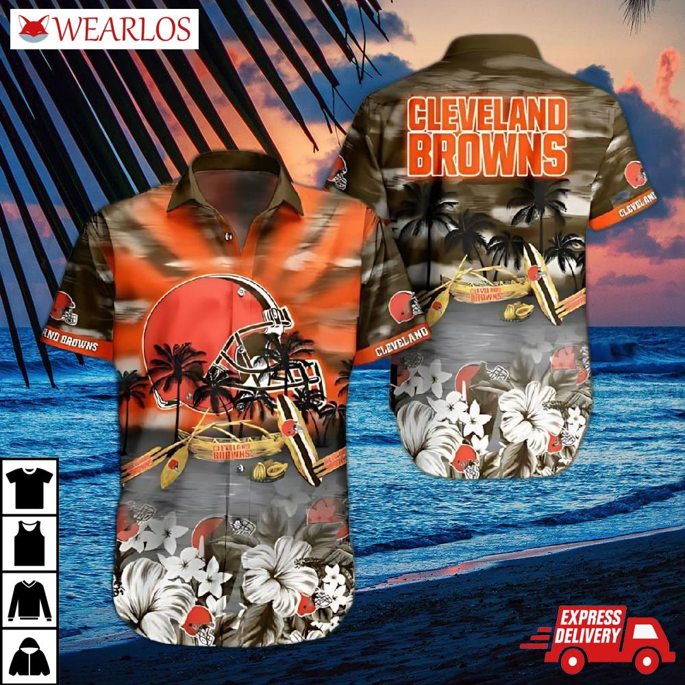 Cleveland Browns Beach Sunset Hawaiian Shirt