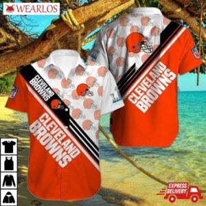 Cleveland Browns Bold Stripe Hawaiian Shirt
