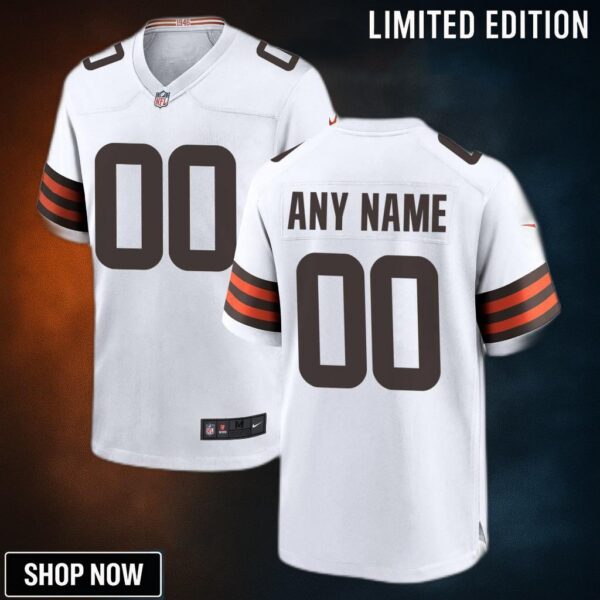 Cleveland Browns Custom Game Jersey - White Jerseys Nfl