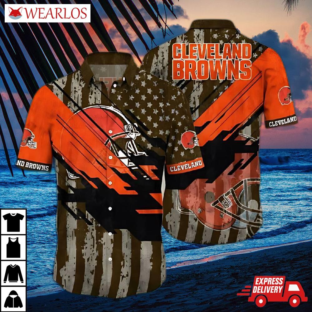 Cleveland Browns Flag Wave Hawaiian Shirt