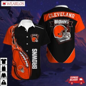 Cleveland Browns Flame Blitz Hawaiian Shirt