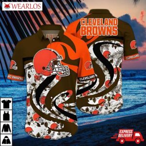 Cleveland Browns Flame Wave Hawaiian Shirt