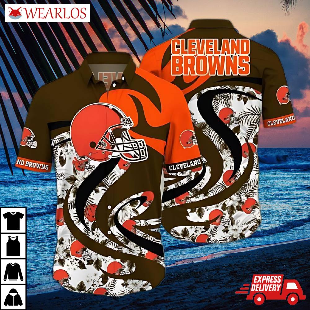 Cleveland Browns Flame Wave Hawaiian Shirt