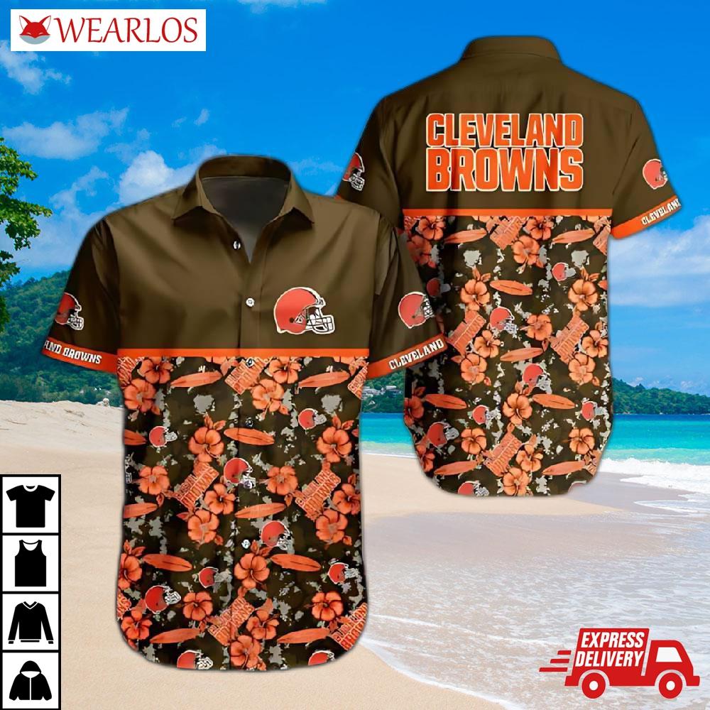 Cleveland Browns Floral Blitz Hawaiian Shirt