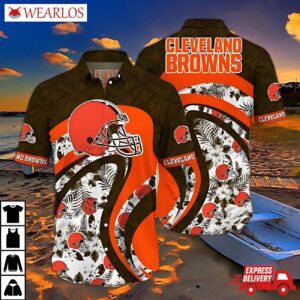 Cleveland Browns Floral Flow Hawaiian Shirt